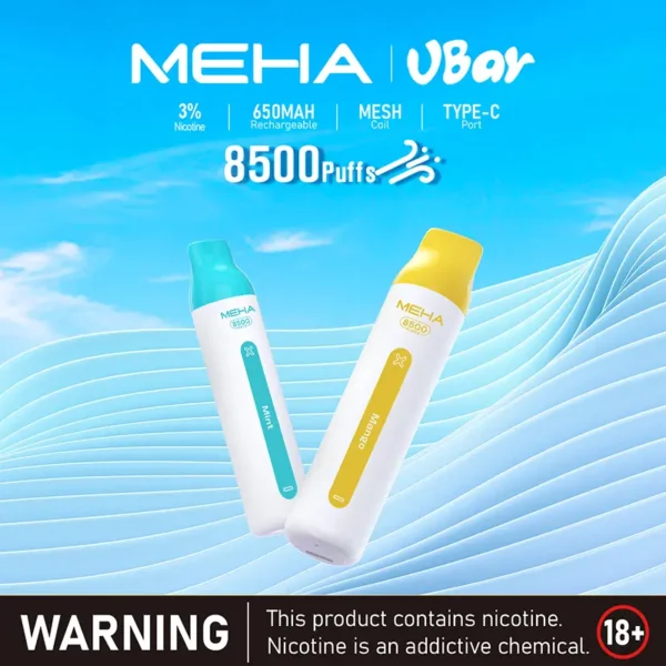 2d4b8760841be472769eae0cb0c858b8.webp MEHA VBar 小白條 8500 電子煙 | 繁忙通勤間快速填補空檔 | 簡約外型呈現一致輸出品質與獨特細膩煙霧質感