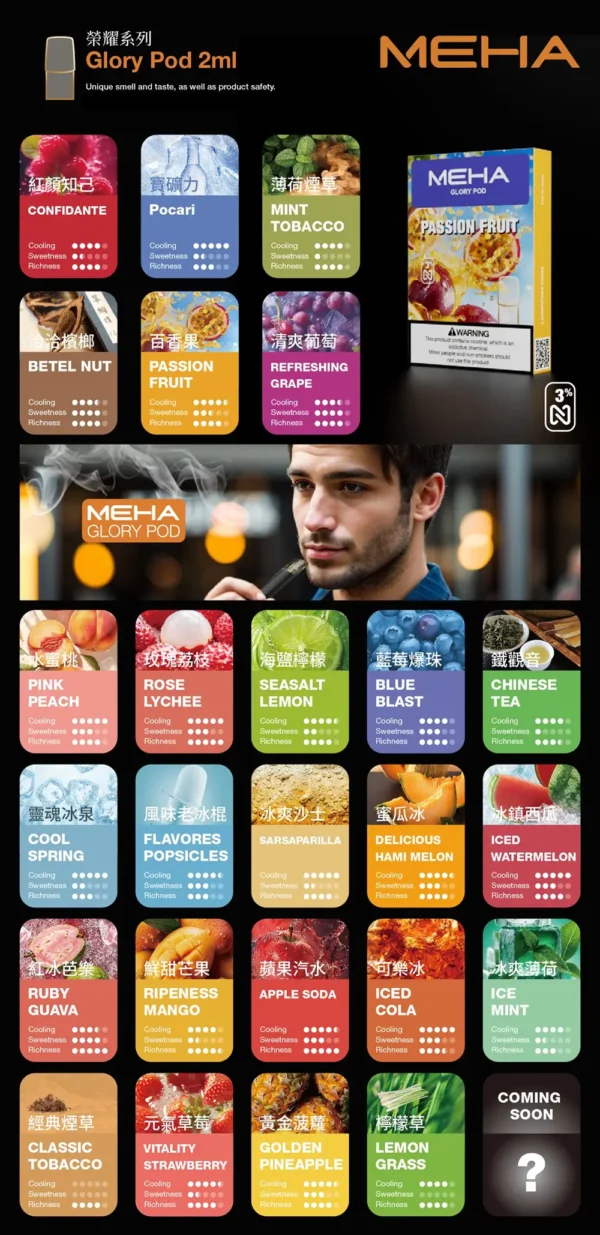 5325a4f9d94ef6d80fb479ce21f9c513.webp MEHA 魅嗨一代通用煙彈 | 朋友聚會社交分享 | 廣泛適配特性堆疊出富有張力的空氣感與層次分明的釋放表現