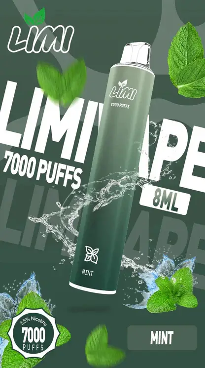 LIMI拋棄式一次性7000口-1.webp LIMI 7000 強效拋棄式電子煙 | 朋友聚會社交場合 | 高效能輸出賦予紮實霧感