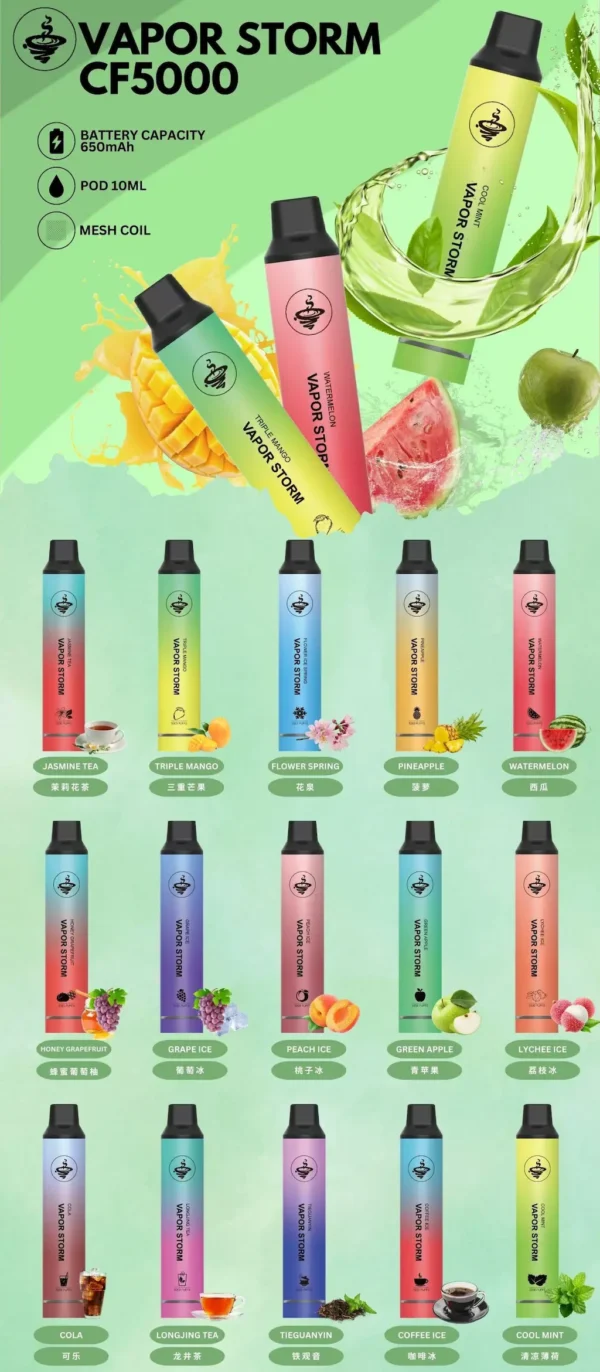 WP風暴.webp VAPOR STORM 5000口電子煙 | 派對娛樂暢享無間斷 | 低負擔感設計讓體驗更加持久舒適