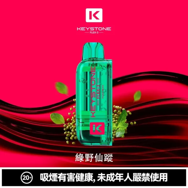 KEYSTONE FLEX-3 鑰石 25000口磁吸換彈拋棄式電子煙套裝｜日常外出隨身攜帶｜三段功率調節搭配Mesh網芯展現穩定霧感與滿足口感層次【買一盒煙彈送主機】