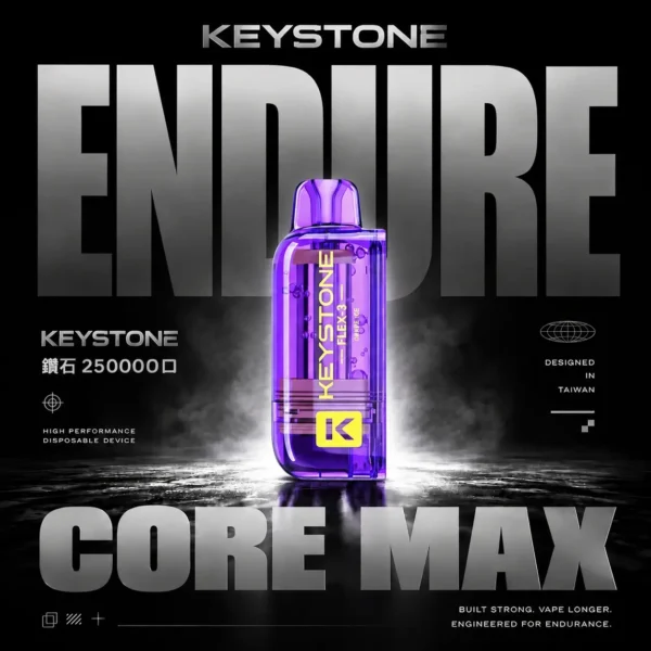 KEYSTONE FLEX-3 鑰石 25000口磁吸換彈拋棄式電子煙套裝｜日常外出隨身攜帶｜三段功率調節搭配Mesh網芯展現穩定霧感與滿足口感層次【買一盒煙彈送主機】
