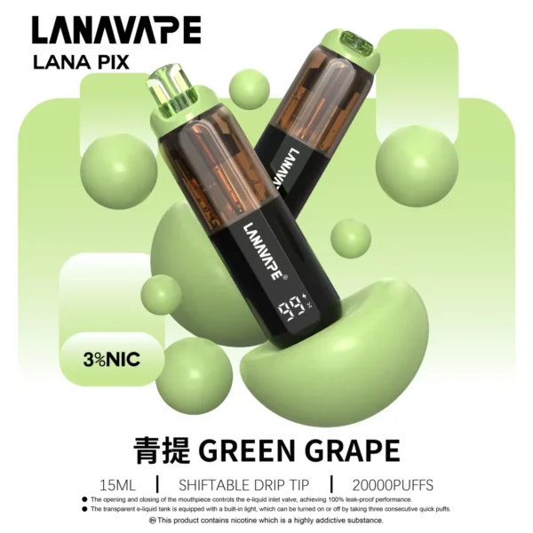 LANA PIX 閃光彈 20000口拋棄式電子煙｜日常娛樂隨身攜帶｜爆汁口感搭配綿密霧感展現持久且穩定的層次觸感