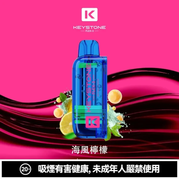 KEYSTONE FLEX-3 鑰石 25000口磁吸換彈拋棄式電子煙套裝｜日常外出隨身攜帶｜三段功率調節搭配Mesh網芯展現穩定霧感與滿足口感層次【買一盒煙彈送主機】