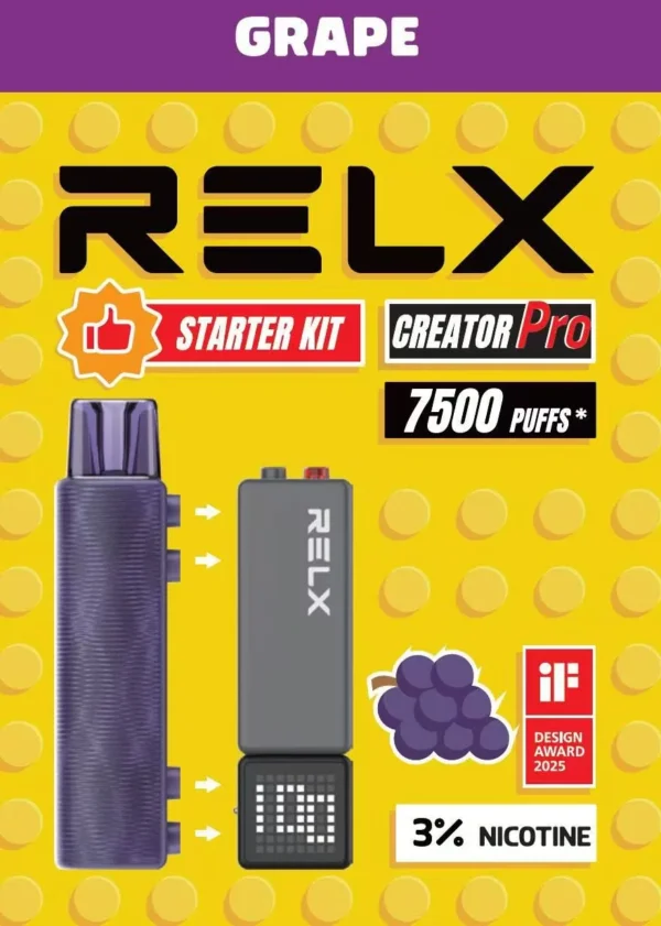 RELX 悅刻 Creator積木 7000口拋棄式電子煙套裝｜日常娛樂隨身攜帶｜積木系列創意設計搭配綿密霧感展現細膩口感層次體驗